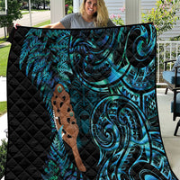 Maripi New Zealand Quilt Maori Weapon Paua Shell Haka Fern LT14 Turquoise - Polynesian Pride