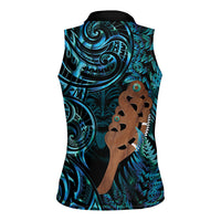 Maripi New Zealand Women Sleeveless Polo Shirt Maori Weapon Paua Shell Haka Fern LT14 - Polynesian Pride