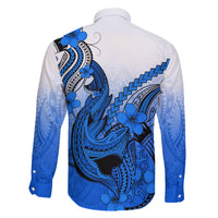 Blue Hawaii Family Matching Outfits Mermaid Dress And Hawaiian Shirt Polynesian Shark Tattoo LT14 - Polynesian Pride