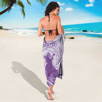 Personalised Hawaii Monk Seal Sarong Polynesian Tattoo With Tropical Flowers - Purple Pastel