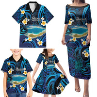 French Polynesia Tetiaroa Atoll Family Matching Puletasi and Hawaiian Shirt Polynesian Curves Style LT14 - Polynesian Pride