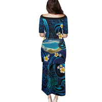 French Polynesia Tetiaroa Atoll Family Matching Puletasi and Hawaiian Shirt Polynesian Curves Style LT14 - Polynesian Pride