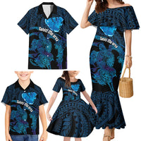 Personalised Tahiti Moorea Atoll Family Matching Mermaid Dress and Hawaiian Shirt Polynesian Sea Turtle LT14 - Polynesian Pride