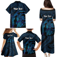 Personalised Tahiti Moorea Atoll Family Matching Puletasi and Hawaiian Shirt Polynesian Sea Turtle LT14 - Polynesian Pride
