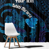 Personalised Tahiti Moorea Atoll Window Curtain Polynesian Sea Turtle LT14 - Polynesian Pride