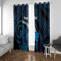 Personalised Tahiti Moorea Atoll Window Curtain Polynesian Sea Turtle LT14 With Grommets Blue - Polynesian Pride