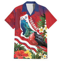 Personalised Kiribati Tarawa Atoll Family Matching Off Shoulder Short Dress and Hawaiian Shirt Frigate Bird With Map Tropical Style LT14 Dad's Shirt - Short Sleeve Red - Polynesian Pride