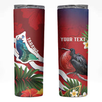 Personalised Kiribati Tarawa Atoll Skinny Tumbler Frigate Bird With Map Tropical Style LT14 Red - Polynesian Pride