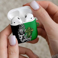 New Zealand and Ireland Rugby Custom AirPods Case Maori Tiki Fern Irish Celtic Cross LT14 - Polynesian Pride