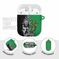 New Zealand and Ireland Rugby Custom AirPods Case Maori Tiki Fern Irish Celtic Cross LT14 - Polynesian Pride
