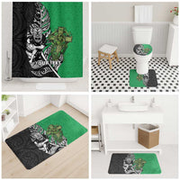 New Zealand and Ireland Rugby Custom Bathroom Set Maori Tiki Fern Irish Celtic Cross LT14 - Polynesian Pride