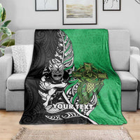 New Zealand and Ireland Rugby Custom Blanket Maori Tiki Fern Irish Celtic Cross LT14 - Polynesian Pride