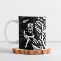 New Zealand and Ireland Rugby Ceramic Mug Maori Tiki Fern Irish Celtic Cross LT14 Green - Polynesian Pride