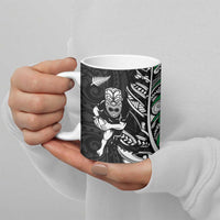 New Zealand and Ireland Rugby Ceramic Mug Maori Tiki Fern Irish Celtic Cross LT14 - Polynesian Pride