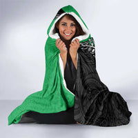 New Zealand and Ireland Rugby Custom Hooded Blanket Maori Tiki Fern Irish Celtic Cross LT14 - Polynesian Pride