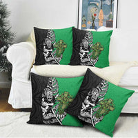 New Zealand and Ireland Rugby Custom Pillow Cover Maori Tiki Fern Irish Celtic Cross LT14 - Polynesian Pride