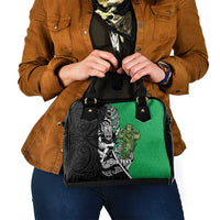 New Zealand and Ireland Rugby Custom Shoulder Handbag Maori Tiki Fern Irish Celtic Cross LT14 - Polynesian Pride