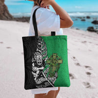 New Zealand and Ireland Rugby Custom Tote Bag Maori Tiki Fern Irish Celtic Cross LT14 - Polynesian Pride
