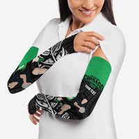 New Zealand and Ireland Rugby Custom Arm Sleeves Chicago 2025 Go All Black Shamrocks LT14 - Polynesian Pride
