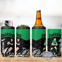 New Zealand and Ireland Rugby 4 in 1 Can Cooler Tumbler Chicago 2025 Go All Black Shamrocks LT14 - Polynesian Pride