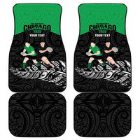 New Zealand and Ireland Rugby Custom Car Mats Chicago 2025 Go All Black Shamrocks LT14 - Polynesian Pride