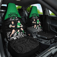 New Zealand and Ireland Rugby Car Seat Cover Chicago 2025 Go All Black Shamrocks LT14 One Size Black - Polynesian Pride