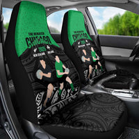 New Zealand and Ireland Rugby Car Seat Cover Chicago 2025 Go All Black Shamrocks LT14 - Polynesian Pride