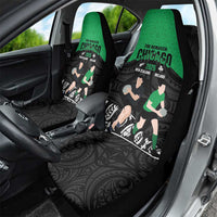 New Zealand and Ireland Rugby Car Seat Cover Chicago 2025 Go All Black Shamrocks LT14 - Polynesian Pride