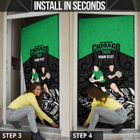 New Zealand and Ireland Rugby Custom Door Cover Chicago 2025 Go All Black Shamrocks LT14 - Polynesian Pride