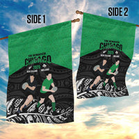 New Zealand and Ireland Rugby Garden Flag Chicago 2025 Go All Black Shamrocks LT14 - Polynesian Pride