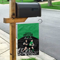 New Zealand and Ireland Rugby Garden Flag Chicago 2025 Go All Black Shamrocks LT14 - Polynesian Pride