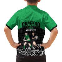 New Zealand and Ireland Rugby Custom Hawaiian Shirt Chicago 2025 Go All Black Shamrocks LT14 - Polynesian Pride