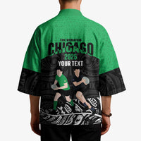 New Zealand and Ireland Rugby Custom Kimono Chicago 2025 Go All Black Shamrocks LT14 - Polynesian Pride