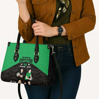 New Zealand and Ireland Rugby Leather Bag Chicago 2025 Go All Black Shamrocks LT14 - Polynesian Pride