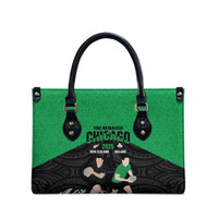 New Zealand and Ireland Rugby Leather Bag Chicago 2025 Go All Black Shamrocks LT14 - Polynesian Pride