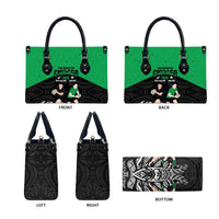 New Zealand and Ireland Rugby Leather Bag Chicago 2025 Go All Black Shamrocks LT14 - Polynesian Pride