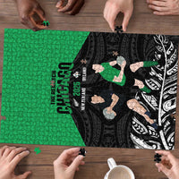 New Zealand and Ireland Rugby Puzzle Chicago 2025 Go All Black Shamrocks LT14 - Polynesian Pride
