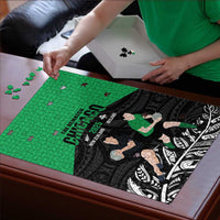 New Zealand and Ireland Rugby Puzzle Chicago 2025 Go All Black Shamrocks LT14 - Polynesian Pride