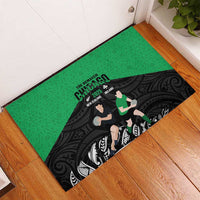 New Zealand and Ireland Rugby Rubber Doormat Chicago 2025 Go All Black Shamrocks LT14 - Polynesian Pride