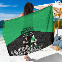New Zealand and Ireland Rugby Sarong Chicago 2025 Go All Black Shamrocks LT14 One Size 44 x 66 inches Black - Polynesian Pride