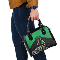 New Zealand and Ireland Rugby Shoulder Handbag Chicago 2025 Go All Black Shamrocks LT14 - Polynesian Pride