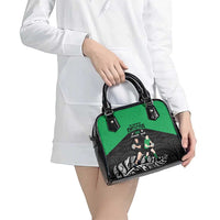 New Zealand and Ireland Rugby Shoulder Handbag Chicago 2025 Go All Black Shamrocks LT14 - Polynesian Pride