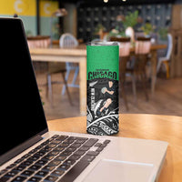 New Zealand and Ireland Rugby Skinny Tumbler Chicago 2025 Go All Black Shamrocks LT14 - Polynesian Pride
