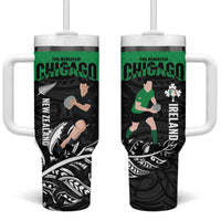 New Zealand and Ireland Rugby Tumbler With Handle Chicago 2025 Go All Black Shamrocks LT14 One Size: 40 oz Black - Polynesian Pride