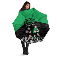 New Zealand and Ireland Rugby Umbrella Chicago 2025 Go All Black Shamrocks LT14 - Polynesian Pride
