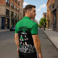 New Zealand and Ireland Rugby Custom Zipper Polo Shirt Chicago 2025 Go All Black Shamrocks LT14 - Polynesian Pride