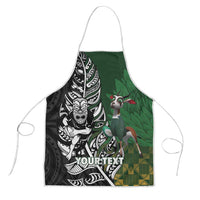 New Zealand and South Africa Rugby Custom Apron Maori Tiki Fern Springboks Kente Pattern LT14 Green - Polynesian Pride