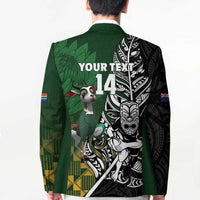 New Zealand and South Africa Rugby Custom Blazer Maori Tiki Fern Springboks Kente Pattern LT14 - Polynesian Pride