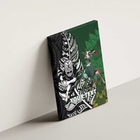 New Zealand and South Africa Rugby Custom Canvas Wall Art Maori Tiki Fern Springboks Kente Pattern LT14 - Polynesian Pride