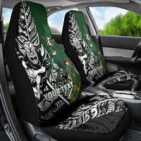New Zealand and South Africa Rugby Custom Car Seat Cover Maori Tiki Fern Springboks Kente Pattern LT14 - Polynesian Pride